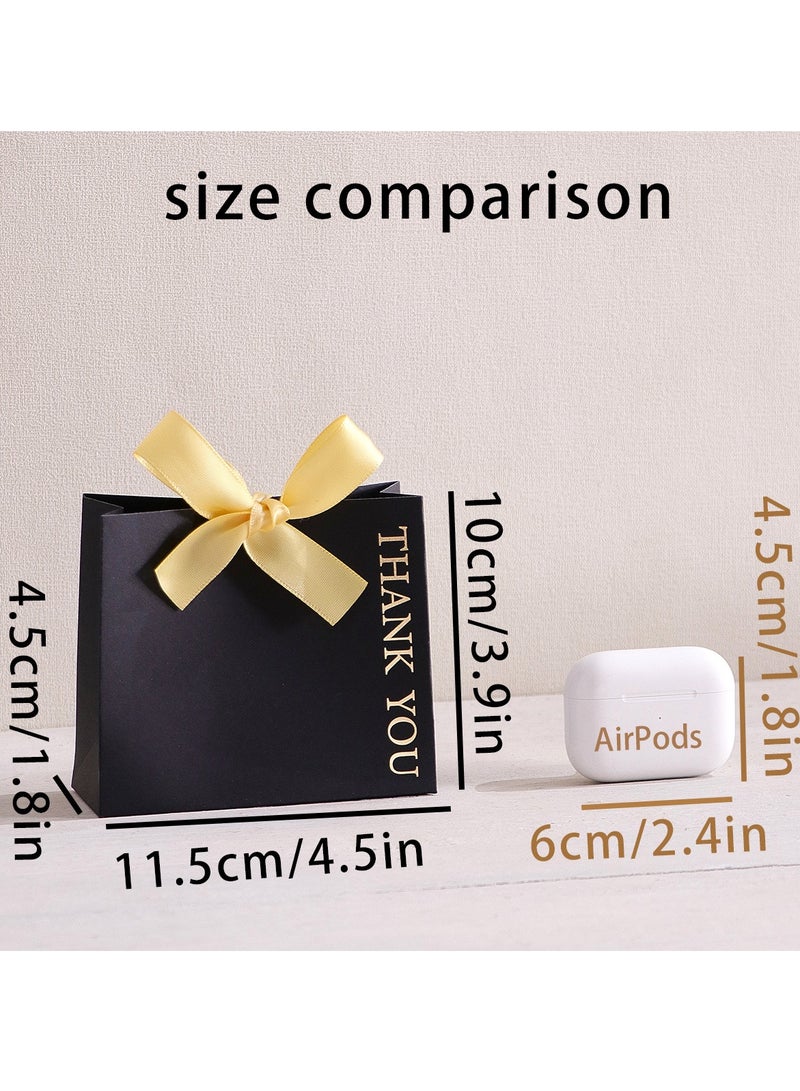 Set of 5 luxurious small gift boxes for holiday occasions with elegant ribbons, size 11.50×10×4.5 cm, in black, perfect for presenting sweets, chocolates, and small gifts, for Eid al-Adha giveaways. - Image 2