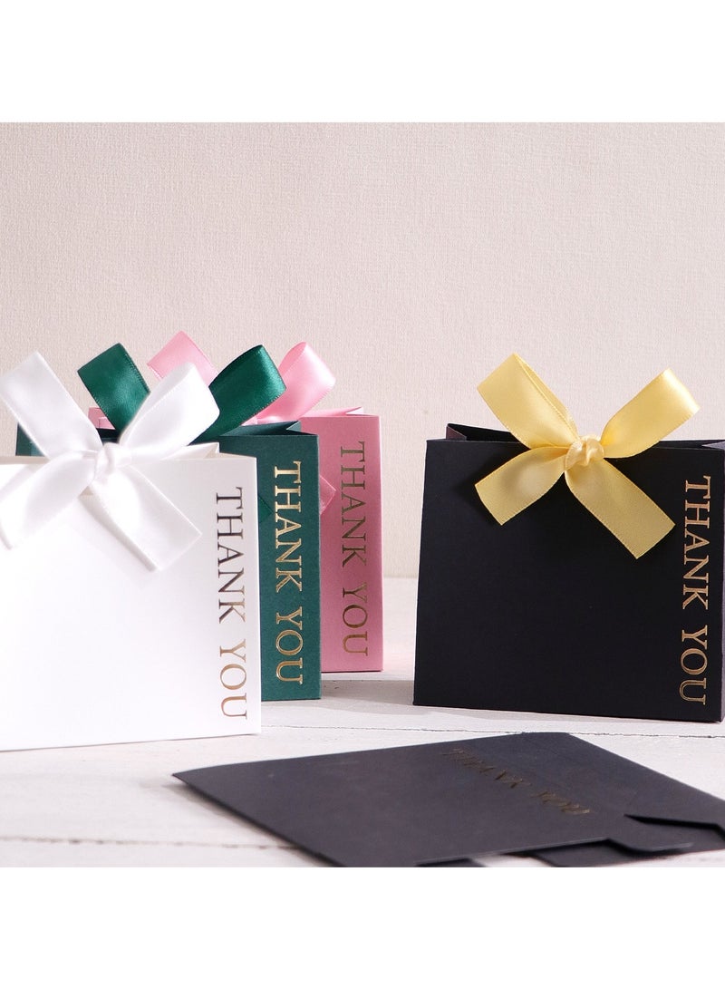 Set of 5 luxurious small gift boxes for holiday occasions with elegant ribbons, size 11.50×10×4.5 cm, in black, perfect for presenting sweets, chocolates, and small gifts, for Eid al-Adha giveaways. - Image 5