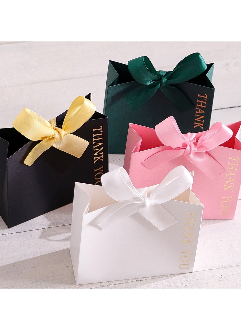 Set of 5 luxurious small gift boxes for holiday occasions with elegant ribbons, size 11.50×10×4.5 cm, in black, perfect for presenting sweets, chocolates, and small gifts, for Eid al-Adha giveaways. - Image 3