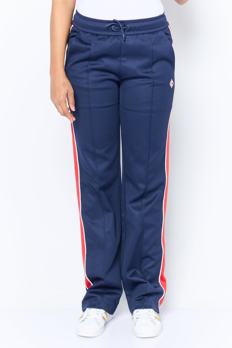 ESPRIT Women Regular Fit Embroidered Logo Fleece Pant, Navy - Image 1