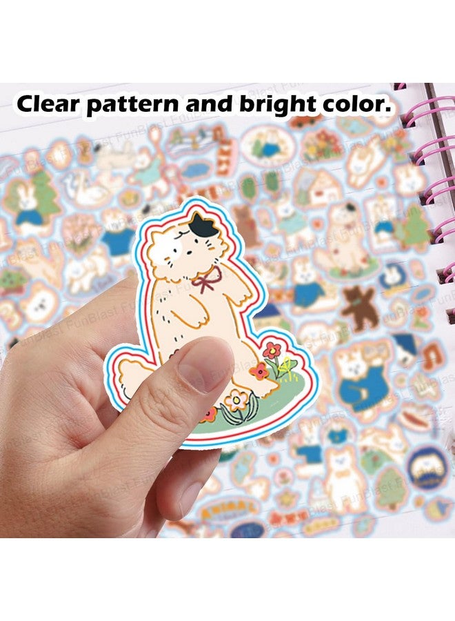 FunBlast Kawaii Stickers Set - 16 Sheet (100+ Pcs) DIY 3D Stickers for Girls, Aesthetic Sticker, Stickers for Journaling, Scrapbooking, Cute Stickers Set (Rabbit & Bear 4x4=16 Sheets) - Image 4