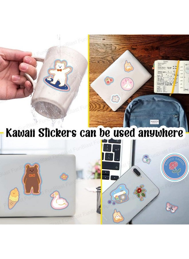 FunBlast Kawaii Stickers Set - 16 Sheet (100+ Pcs) DIY 3D Stickers for Girls, Aesthetic Sticker, Stickers for Journaling, Scrapbooking, Cute Stickers Set (Rabbit & Bear 4x4=16 Sheets) - Image 5
