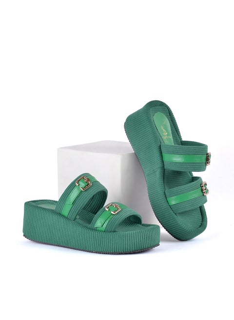 Slipper Heel Cloth Plush S-15 - Green