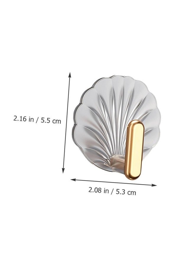 Beauenty 8 pcs Shell Wall Hooks Small Adhesive Hooks Sundries Hanger Sticky Wall Hooks Adhesive Hooks for Towel Self Adhesive Hook for Kitchen Wall Storage Hook Key Storage Hook Wall Hanger - Image 4