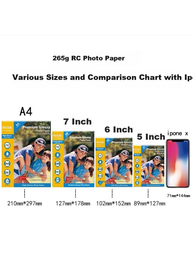Fantac Rc Waterproof High Gloss Photo Paper A4 265g Color Inkjet Printing Photo Paper 20 Sheets Pack 9895-246 - Image 4