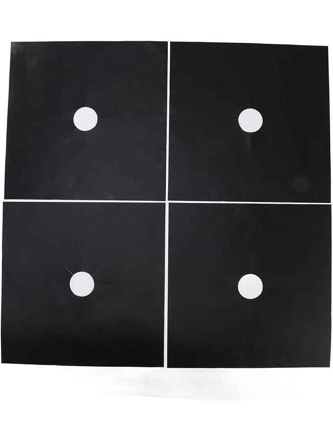 غطاية موقد غير لاصقة مغطاة بمادة PTFE من ألياف الزجاج 4 قطع 27x27 سم أسود - Image 1