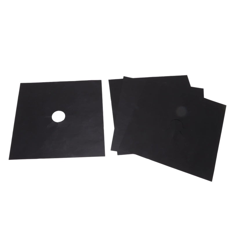 غطاية موقد غير لاصقة مغطاة بمادة PTFE من ألياف الزجاج 4 قطع 27x27 سم أسود - Image 5