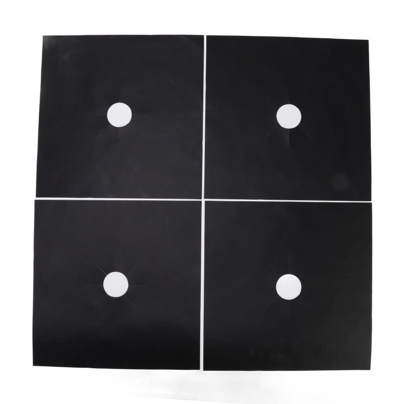 غطاية موقد غير لاصقة مغطاة بمادة PTFE من ألياف الزجاج 4 قطع 27x27 سم أسود - Image 2