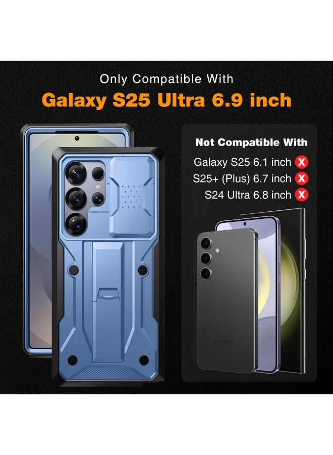 TONGATE for Samsung Galaxy S25 Ultra Case, [Built-in Slide Camera Cover & Screen Protector] [2 Front Frames] Full-Body Heavy Duty Shockproof S25 Ultra Phone Case with Stand & Belt Clip Holster, Blue - Image 2