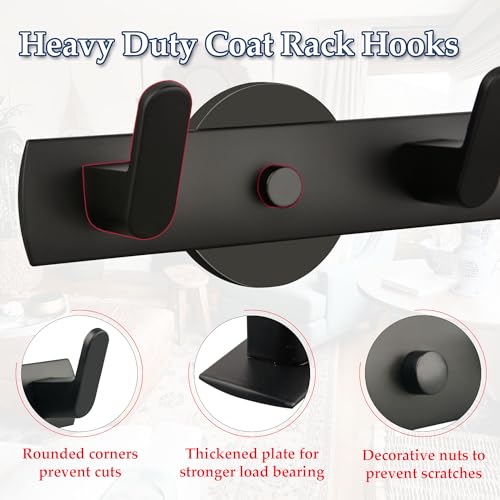 ULIBERMAGNET Magnetic Hooks,Heavy Duty Coat Magnetic Rack with 5 Hooks,Anti-Slip Strong Magnetic Hanger for Refrigerator,Metal Cabinet,Entryway,Hanging Coat, Jackets, Umbrella,Scarf,Bag - Image 2