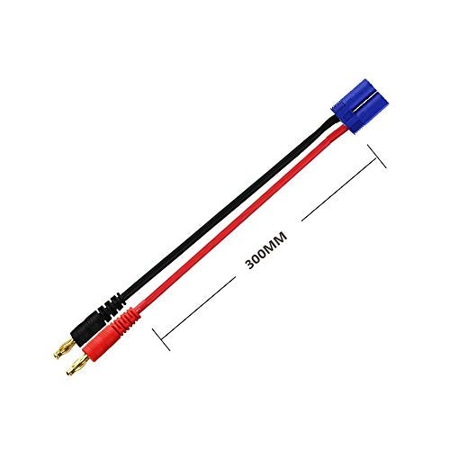 FLY RC 2pcs EC5 Male Connector to 4.0mm Banana Male Plug Lipo Battery Balance Charging Cable 30cm Silicone Wire Charger Cable Adapter for RC Helicopter Vehicle Toys - Image 3