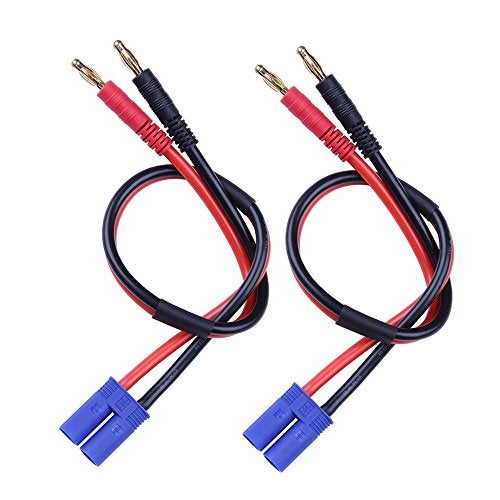 FLY RC 2pcs EC5 Male Connector to 4.0mm Banana Male Plug Lipo Battery Balance Charging Cable 30cm Silicone Wire Charger Cable Adapter for RC Helicopter Vehicle Toys - Image 1