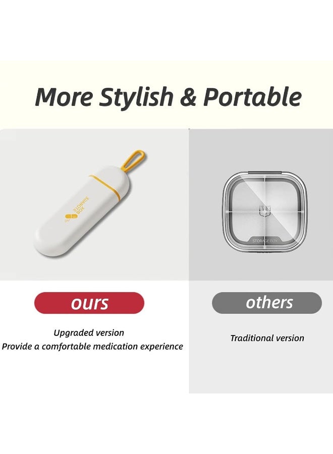 Three-Compartments Portable Pill Case Travel Moisture Proof Pill Box for Tablets Vitamins Cod Liver Oil Supplements and Medication,Orange. - Image 3