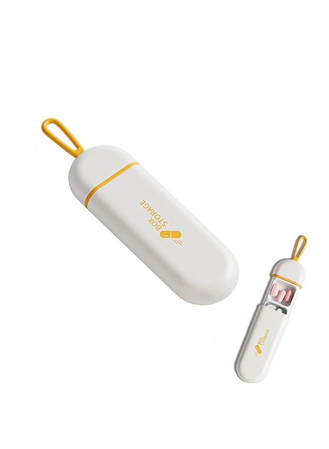 Three-Compartments Portable Pill Case Travel Moisture Proof Pill Box for Tablets Vitamins Cod Liver Oil Supplements and Medication,Orange. - Image 1