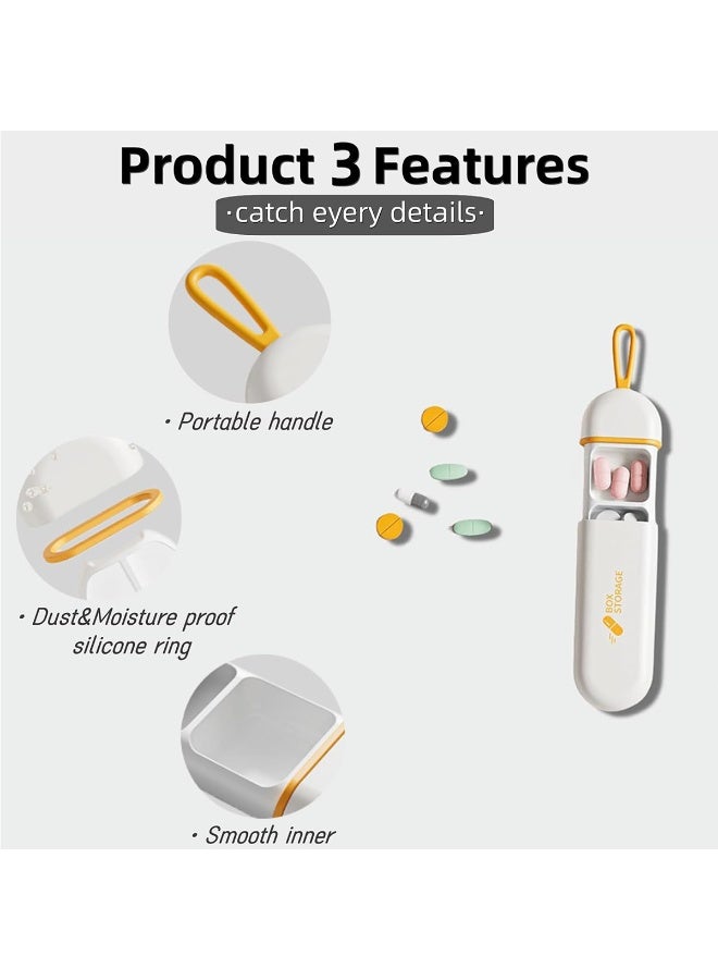 Three-Compartments Portable Pill Case Travel Moisture Proof Pill Box for Tablets Vitamins Cod Liver Oil Supplements and Medication,Orange. - Image 4