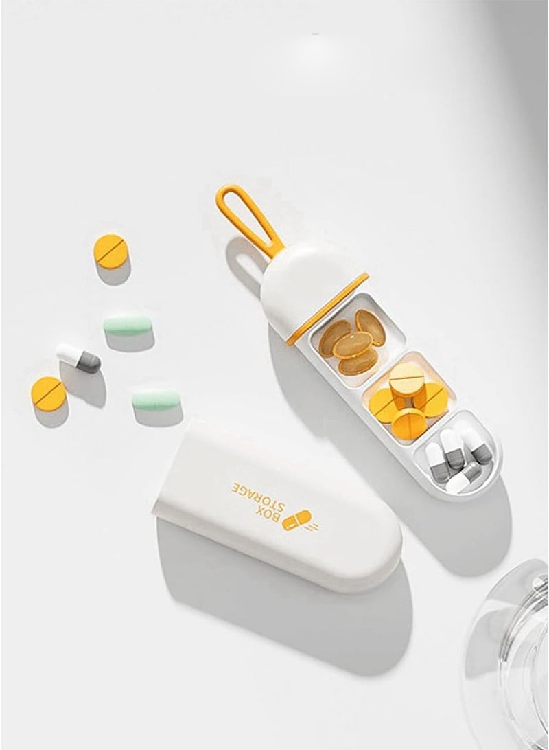 Three-Compartments Portable Pill Case Travel Moisture Proof Pill Box for Tablets Vitamins Cod Liver Oil Supplements and Medication,Orange. - Image 2