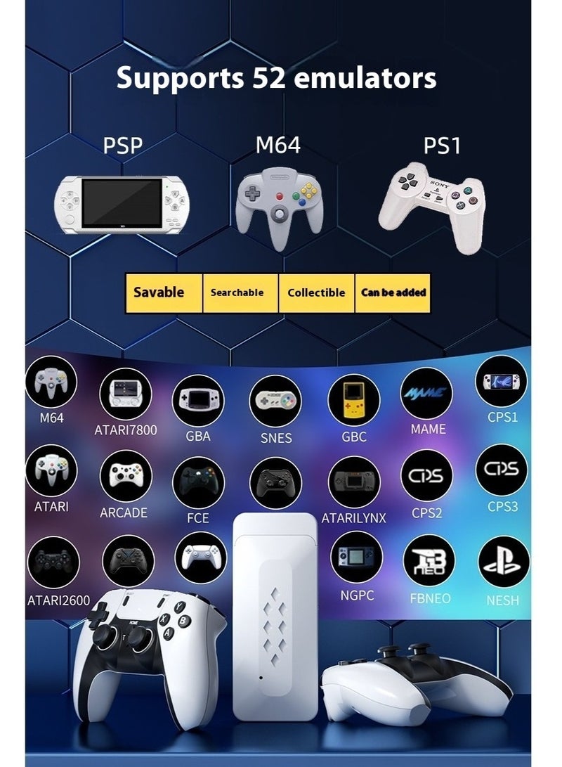 جهاز ألعاب فيديو كلاسيكي بدقة 4K عالية الوضوح | ذاكرة تخزين 128 جيجابايت مدمجة، أكثر من 40,000 لعبة كلاسيكية | وحدتا تحكم لاسلكيتان 2.4 جيجاهرتز | جهاز تلفاز جاهز للتوصيل والتشغيل لأجهزة PS1/GBA/Arcade/FC/SEGA - Image 4