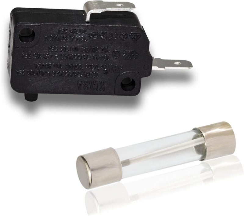 FBULWSEC 5304509451 20 Amp 125 Volt Microwave Fuses & 5304509459 Micro Switch KW3A for GE, Frigidaire Microwave, Replaces 1810711, WB27X11138, PS3486694, AP6230614, 5304464098 - Image 1