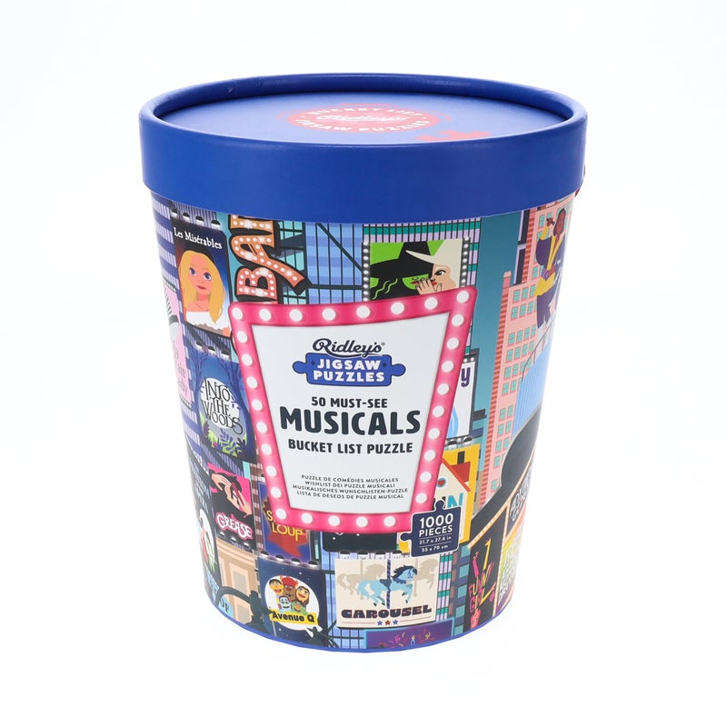 Ridley's: 50 Must-See Musicals Bucket List 1000-Piece Puzzle|Unique Graphics of Popular Broadway Musicals in New York City|Room DÃ©cor After Completion|Great Gift for Musical Lovers - Image 2