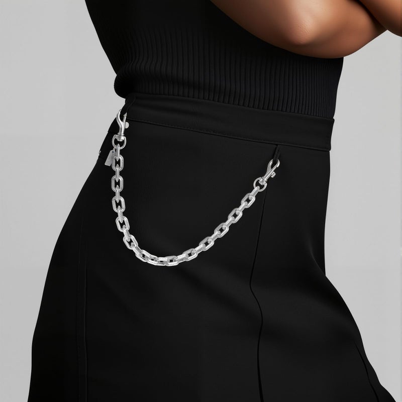 Weixiltc Bag Charm Chains for Women, Cute Purse Extender Chain, Punk Charm Pants Link Chain for Girls (Metal-Silver) - Image 4