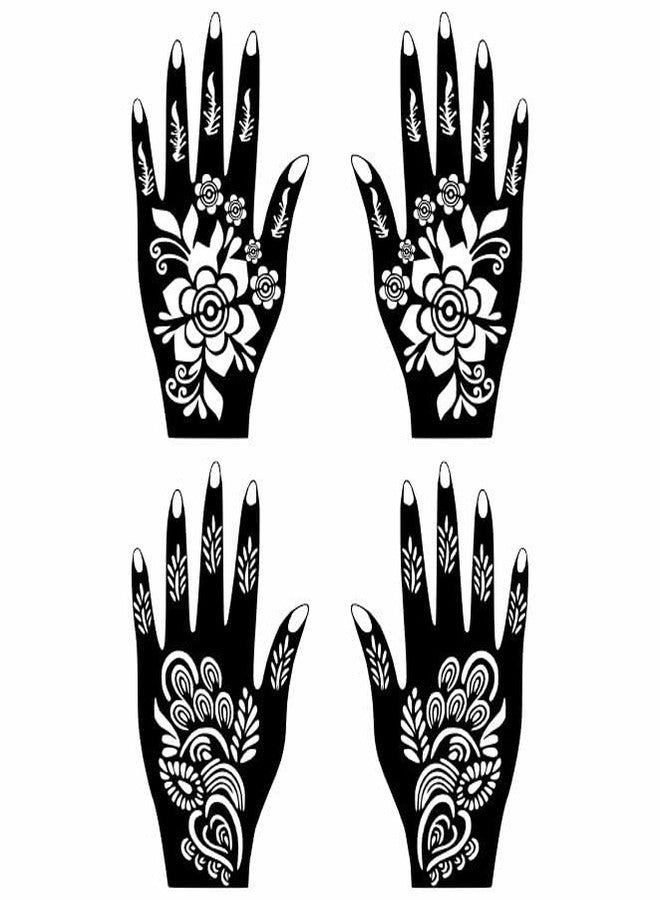 Komstec Combo Pack of Pretty Mehndi Stencils for Hand and Finger Art for Girls & Women Palm and Finger Design Pack of 2 - Image 2