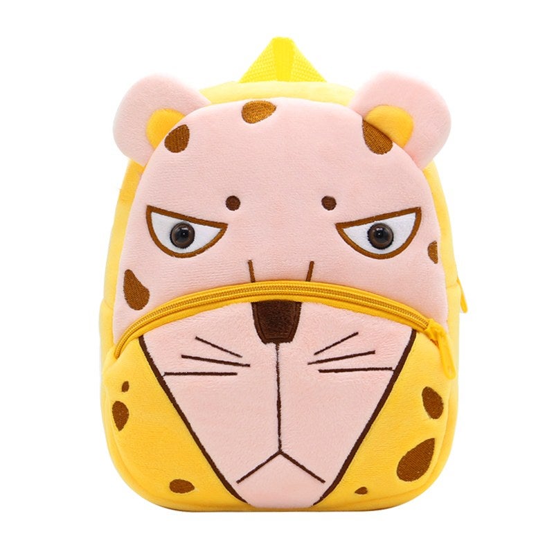 Plush Kids Backpack, Leopard Animal Design, Soft Lightweight School Bag for Toddlers and Preschool Kids - Image 1