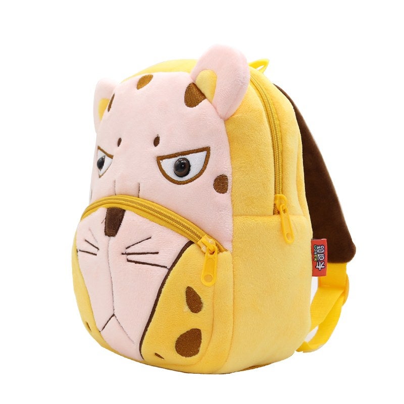 Plush Kids Backpack, Leopard Animal Design, Soft Lightweight School Bag for Toddlers and Preschool Kids - Image 2