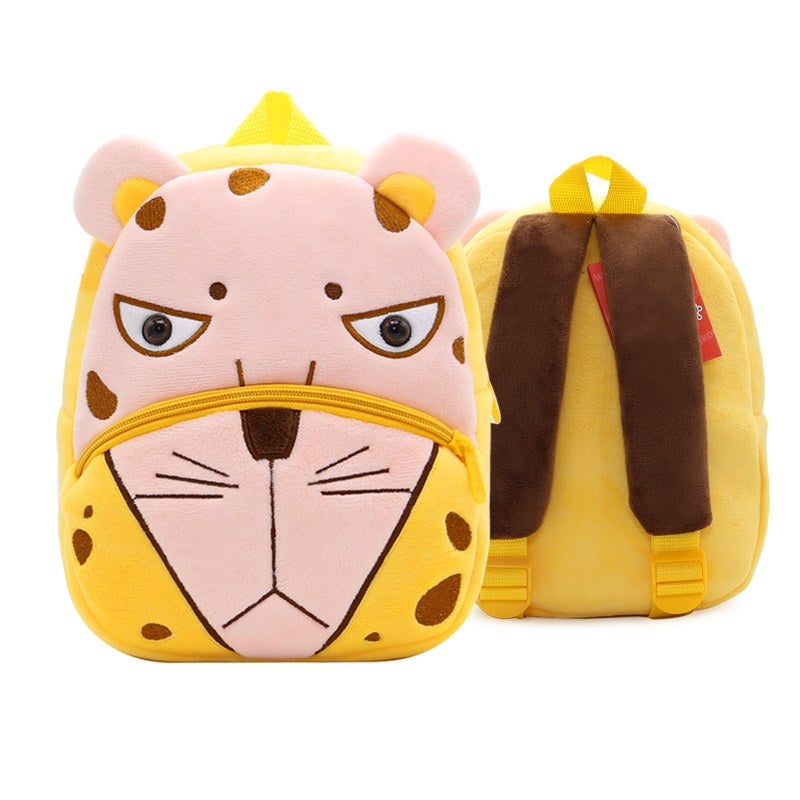 Plush Kids Backpack, Leopard Animal Design, Soft Lightweight School Bag for Toddlers and Preschool Kids - Image 5