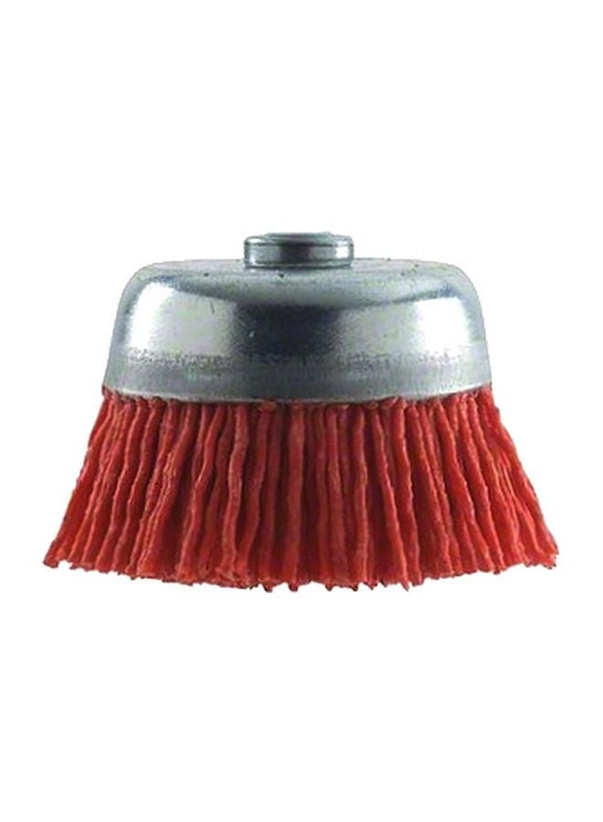 Cup Brush With Nylon Coated Sic Wire Red/Silver