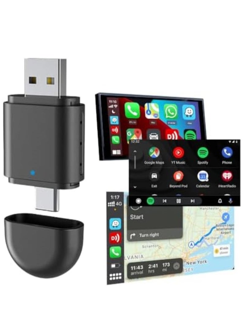 Magic Box X ، جديد مطور 2 في 1 لاسلكي CarPlay Android Auto ، خفيف الوزن مدمج ، يدعم خرائط Google ، Spotify ، تحديث OTA ، إعداد سهل (2015-2024) - Image 1