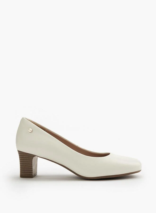 Celeste Solid Slip-On Pumps With Block Heel