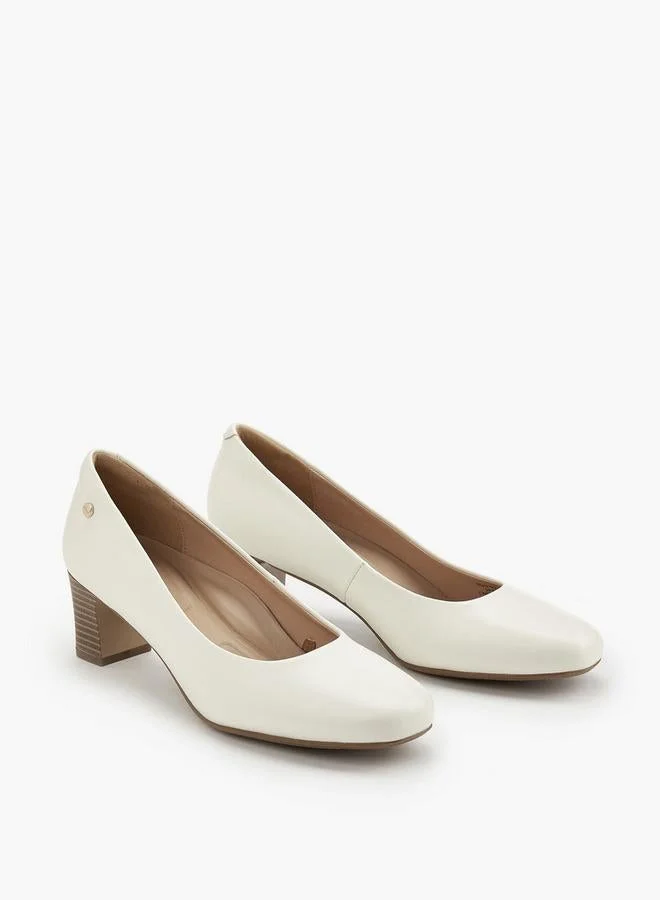 Celeste Solid Slip-On Pumps With Block Heel