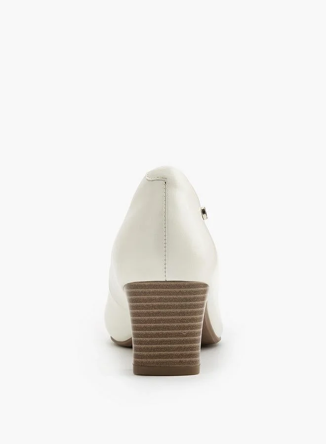 سيليست Solid Slip-On Pumps With Block Heel