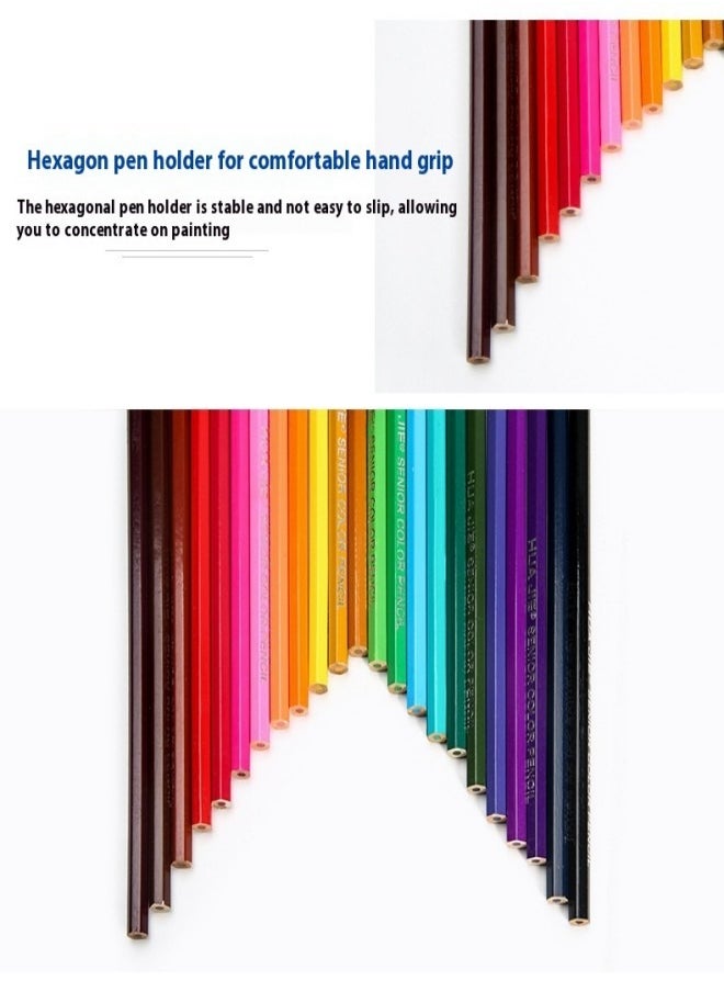 HUA JIE 24-Color Boxed Colored Pencils for Drawing & Coloring – Creative Art Supplies for Students, Smooth & Vivid Colors, Pre-Sharpened, Hexagonal Design  - Image 3