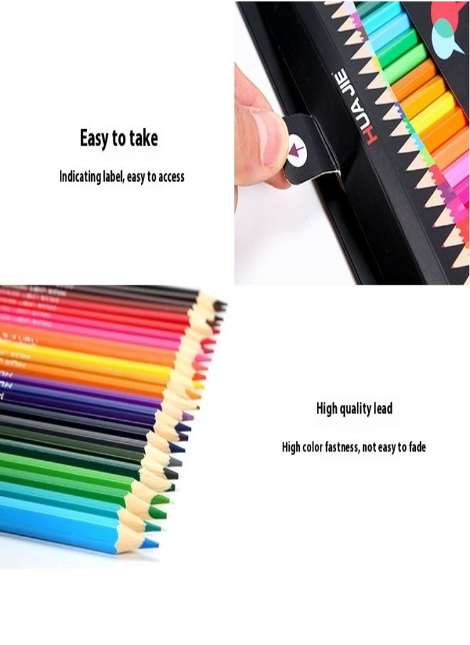 HUA JIE 24-Color Boxed Colored Pencils for Drawing & Coloring – Creative Art Supplies for Students, Smooth & Vivid Colors, Pre-Sharpened, Hexagonal Design  - Image 5