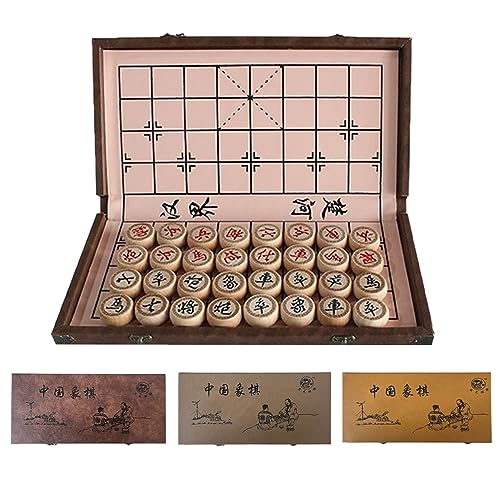 Luoyer 15 inch Chinese Chess Set with PU Leather Foldable Board Xiangqi Portable Chinese Chess Game Set Strategy Xiang Qi Board Games for 2 Players for Adults Family - Image 1