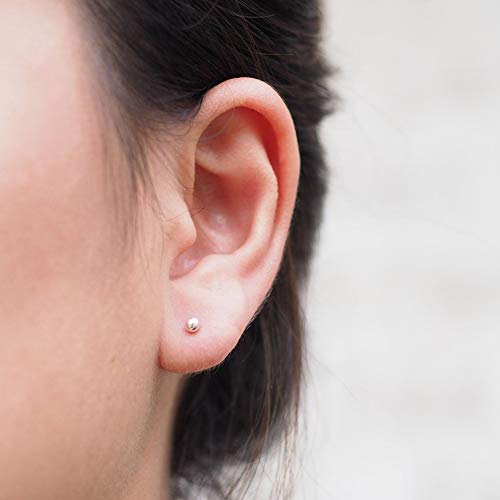 EPIRORA Sterling Silver Stud Earrings for Women- 3 Pairs Tiny Ball Stud Earrings Round CZ Cubic Zirconia Earrings Pearl Earrings Set Cartilage Small Tragus Earrings(2mm,3mm,4mm) - Image 4
