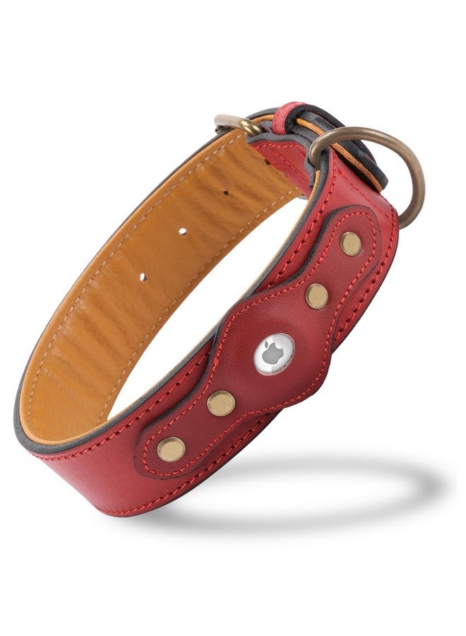 Filbert Leather Dog Collar with Airtag Holder, Upgraded Secure Airtag Collar Luxury, for Medium Dogs, Leather, Waterproof, Premium, Adjustable for All Breeds, Heavy Metal Buckle, Ultra-Durable - Image 1