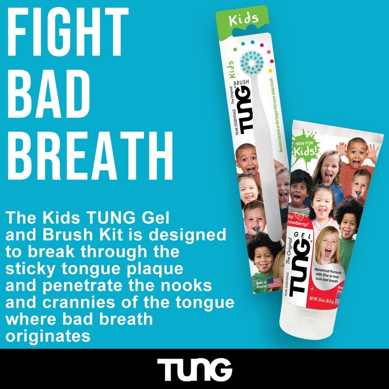 Peak Essentials The Original TUNG Brush Tongue Cleaner for Kids, Childs Tongue Scraper, Kids Tongue Brush, Childrenâ€™s Tongue Cleaner Brush, Tongue Scrubber, Made in America, Set of 2 - Image 3
