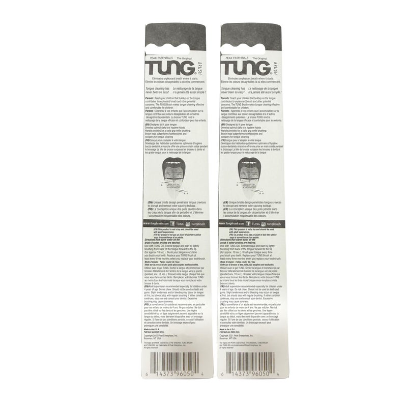 Peak Essentials The Original TUNG Brush Tongue Cleaner for Kids, Childs Tongue Scraper, Kids Tongue Brush, Childrenâ€™s Tongue Cleaner Brush, Tongue Scrubber, Made in America, Set of 2 - Image 2