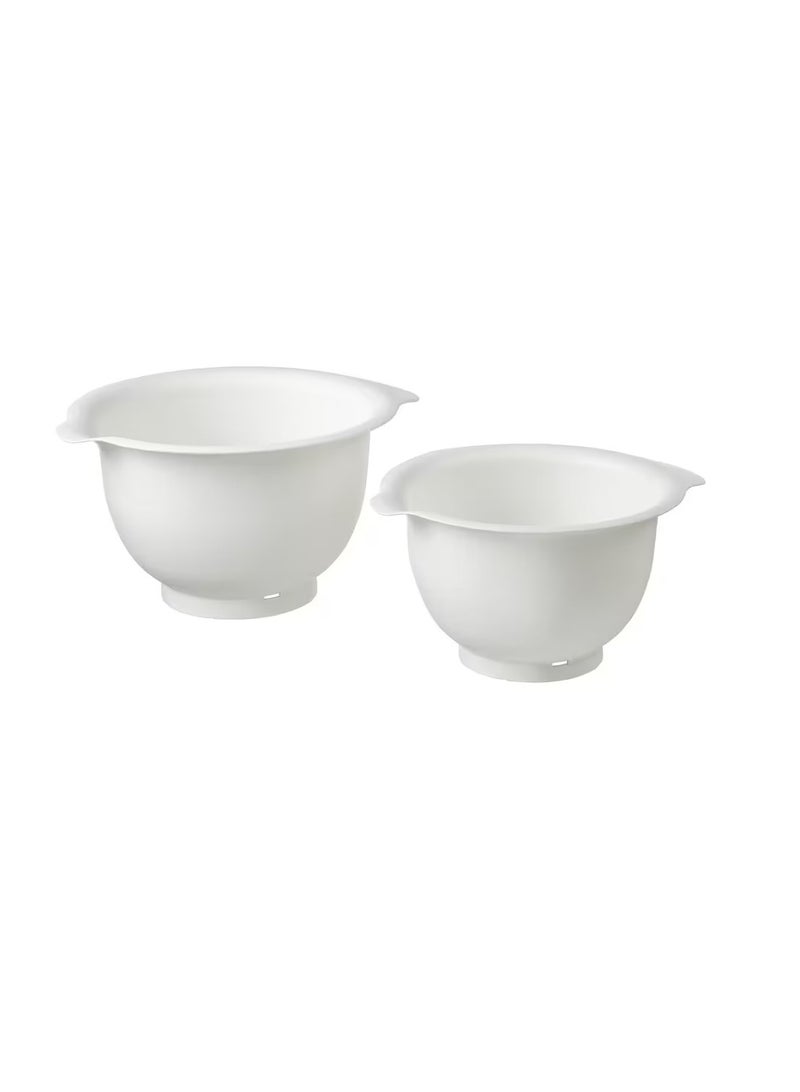 طقم وعاء خلط من 2 أبيض - Image 1