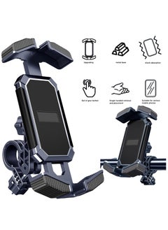 Bicycle Phone Holder, Cycling Handlebar Holder, Universal Motorcycle Phone Holder, 360 Degree Rotatable, Suitable for 4.7-7 Inch Smartphones, Compatible with Road Bikes MTB Scooters