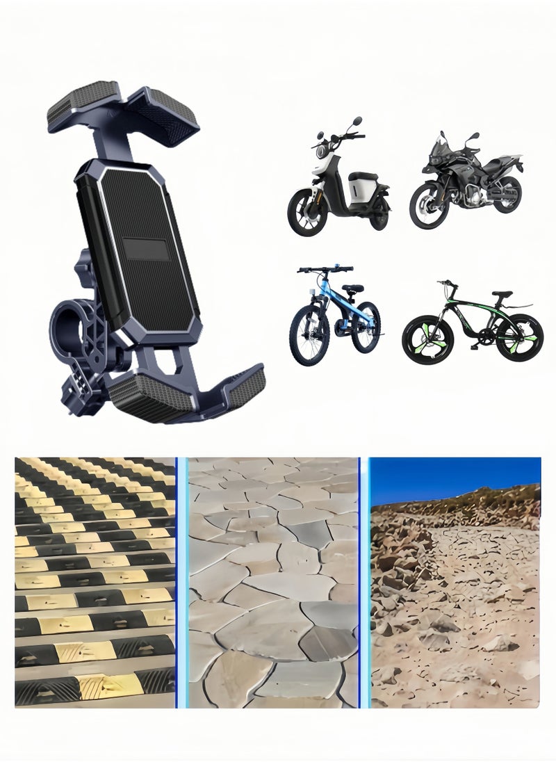 Generic - Bicycle Phone Holder, Cycling Handlebar Holder, Universal Motorcycle Phone Holder, 360 Degree Rotatable, Suitable for 4.7-7 Inch Smartphones, Compatible with Road Bikes MTB Scooters - Image 1