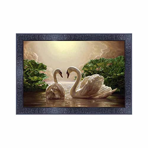 pnf Poster And Frames Swan Wall Painting With Acrylic Sheet | For Living Room, Bedroom | Home Decoration Item | Best Gifting Option (10 * 14inch,Multicolour,Synthetic) 4541 - Image 1