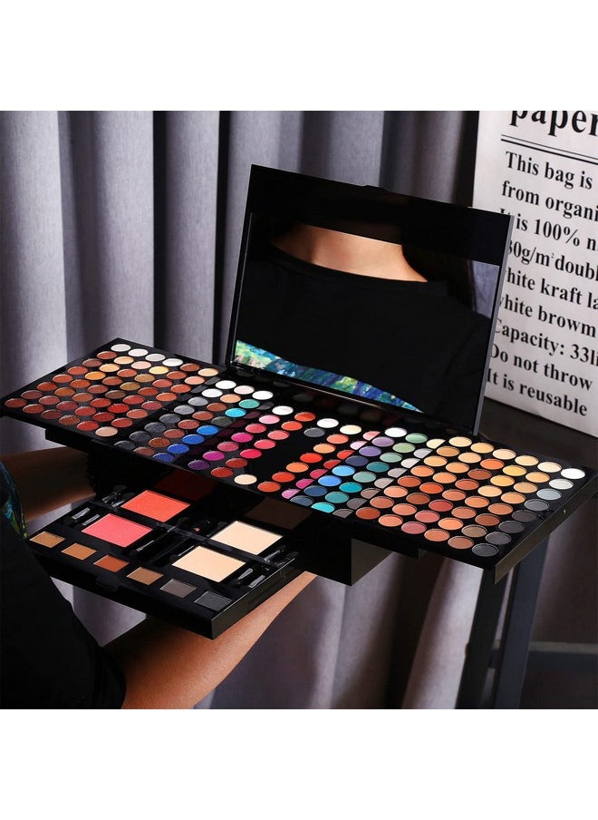 Ucanbe Professional Makeup Kit for Women with Mirror All In One Makeup Gift Set for Teens 180 Color Eyeshadow Palette 2 Blush 2 Powder 1 Eyeliner 4 Eyebrow Make Up Sets Matte Shimmer Mixing Pallet Eye Shadow  - Image 2