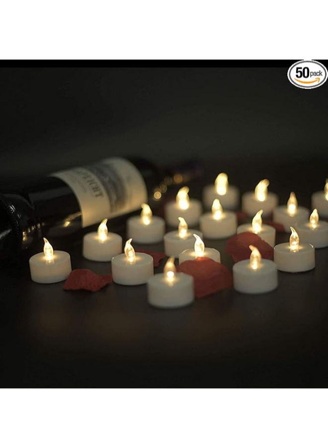عبوة من 50 شمعة بدون لهب، واقعية ومشرقة، تدوم طويلاً حتى 200 ساعة - Image 1