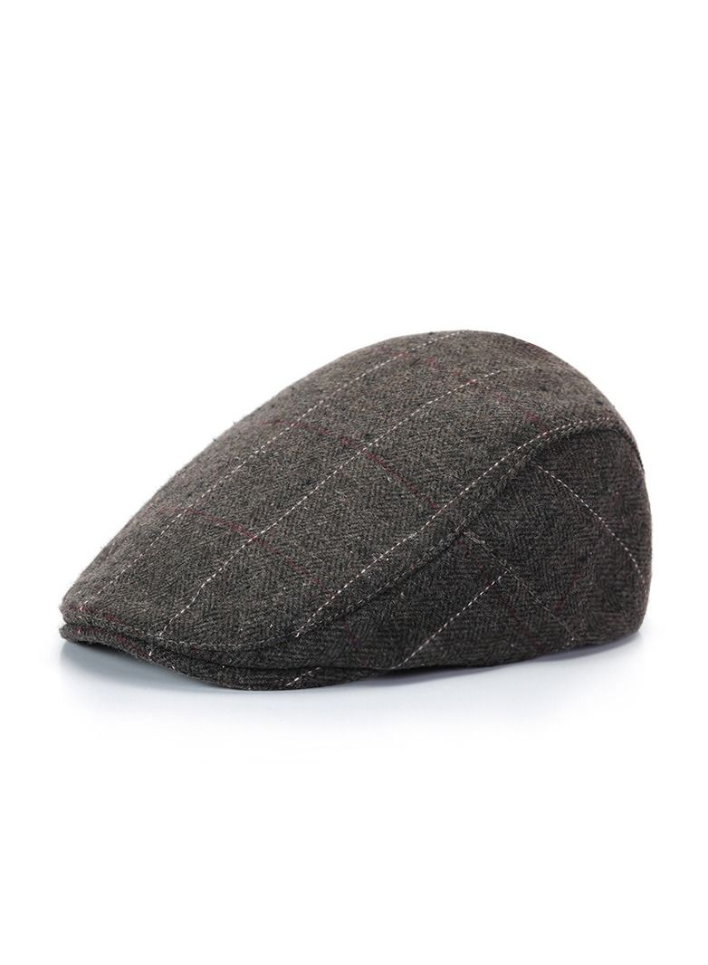 Loquat Men's warm hat Beret Brown 