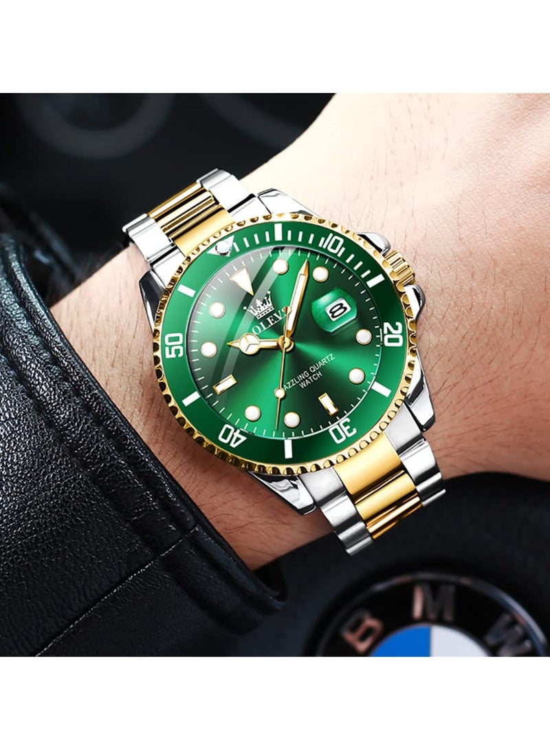 OLEVS Classic Big Face Wrist Watches,Men Business Watches Dress Watch with Day Luminous Men Stainless Steel Wristwatch - Image 3