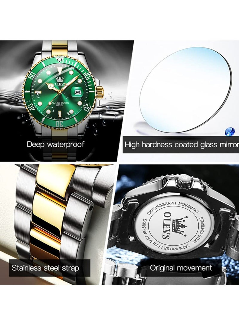 OLEVS Classic Big Face Wrist Watches,Men Business Watches Dress Watch with Day Luminous Men Stainless Steel Wristwatch - Image 4