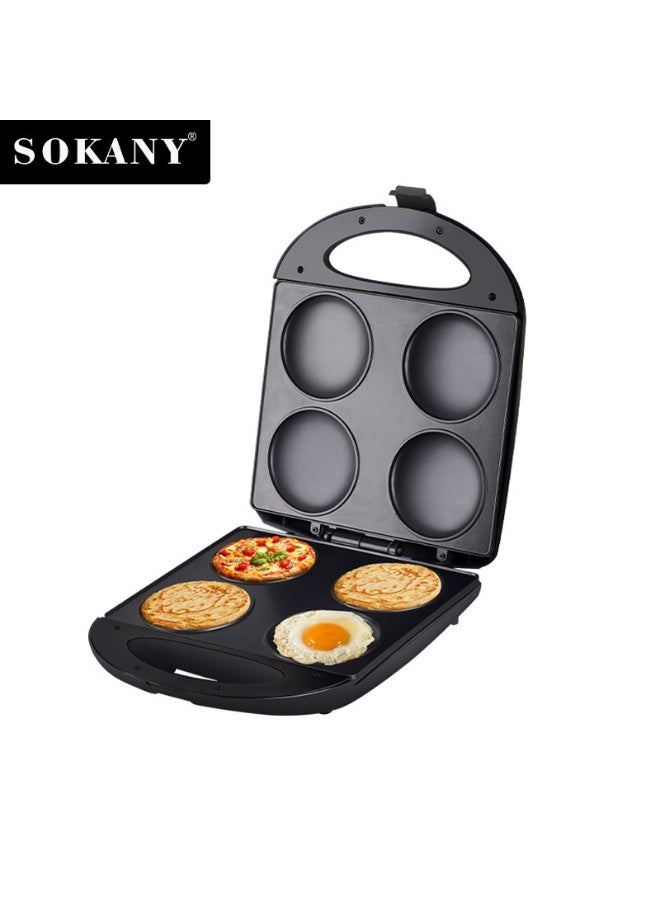 سوكاني صانعة بان كيك كهربائية سوكاني، قوة عالية 1400 واط، سطح غير لاصق بـ 4 فتحات، متعددة الوظائف للفطائر والبيض – موديل SK-822 - Image 1